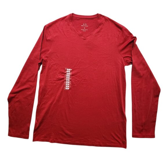 Armani Exchange Men's Long Sleeve T-Shirt V-Neck Casual Jersey, Slim Tee Size L - Picture 8 of 8